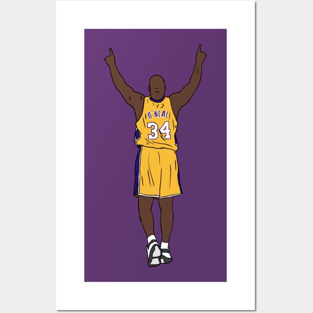 Shaquille O'Neal Pointing Up Wall Art by rattraptees